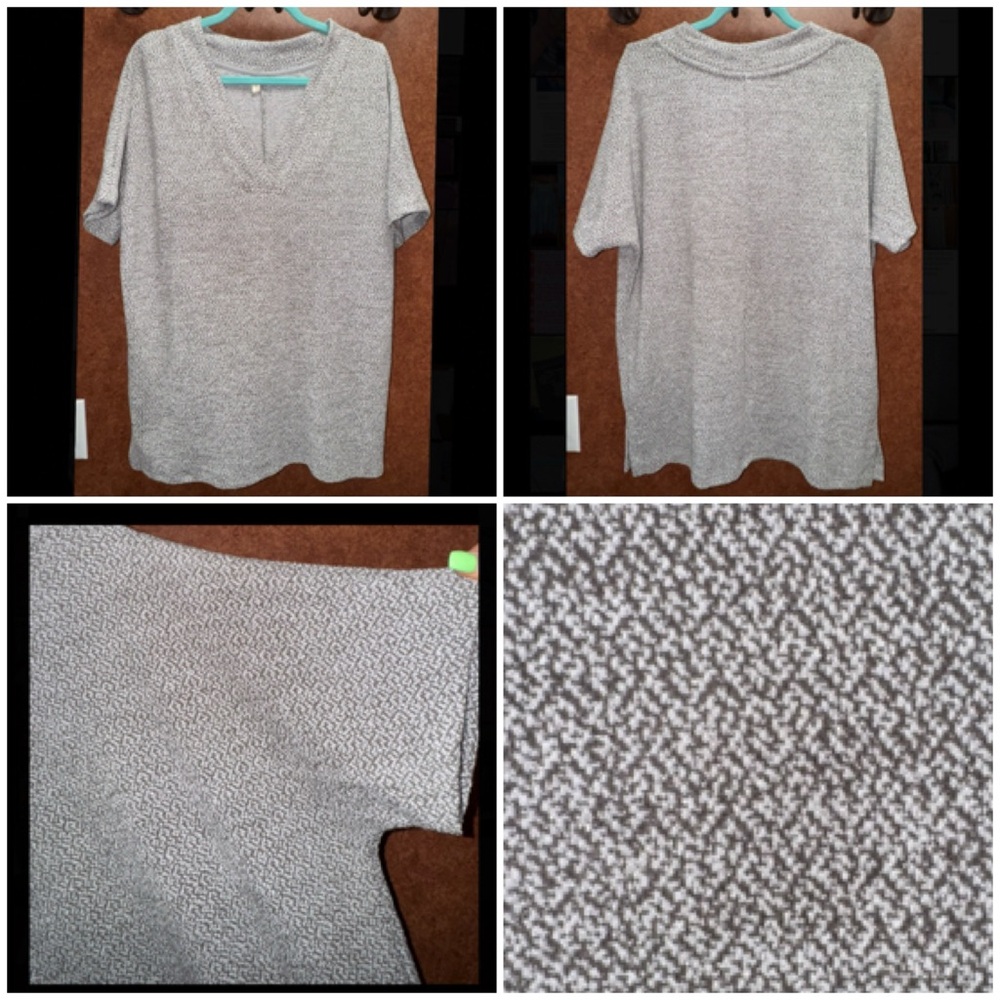 Wishlist Gray Textured Short Sleeve Top